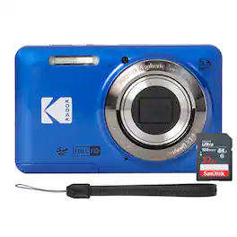 Kodak - PIXPRO FZ55 16MP Digital Camera, SanDisk 32GB SDHC Ultra 100MB/s - Blue
