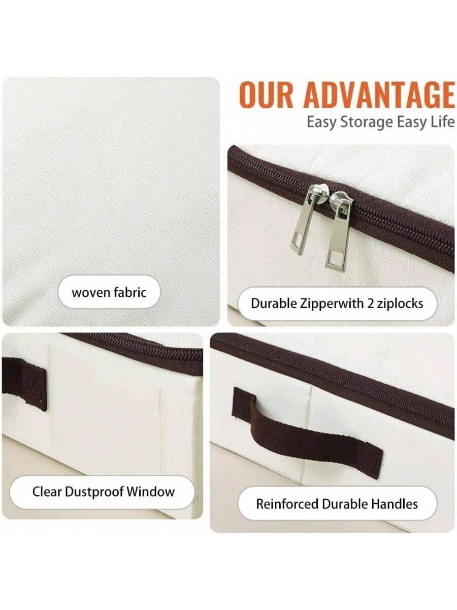 OUR ADVANTAGE  
Easy Storage Easy Life  

- woven fabric  
- Durable Zipper with 2 ziplocks  
- Clear Dustproof Window  
- Reinforced Durable Handles