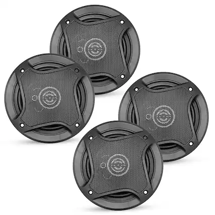 Front. 5 CORE - 5Core Coaxial Car Door Speakers 5” 4Pcs 350W 4Ohm 2 Way Component Subwoofer Audio w Super Tweeter - Black.