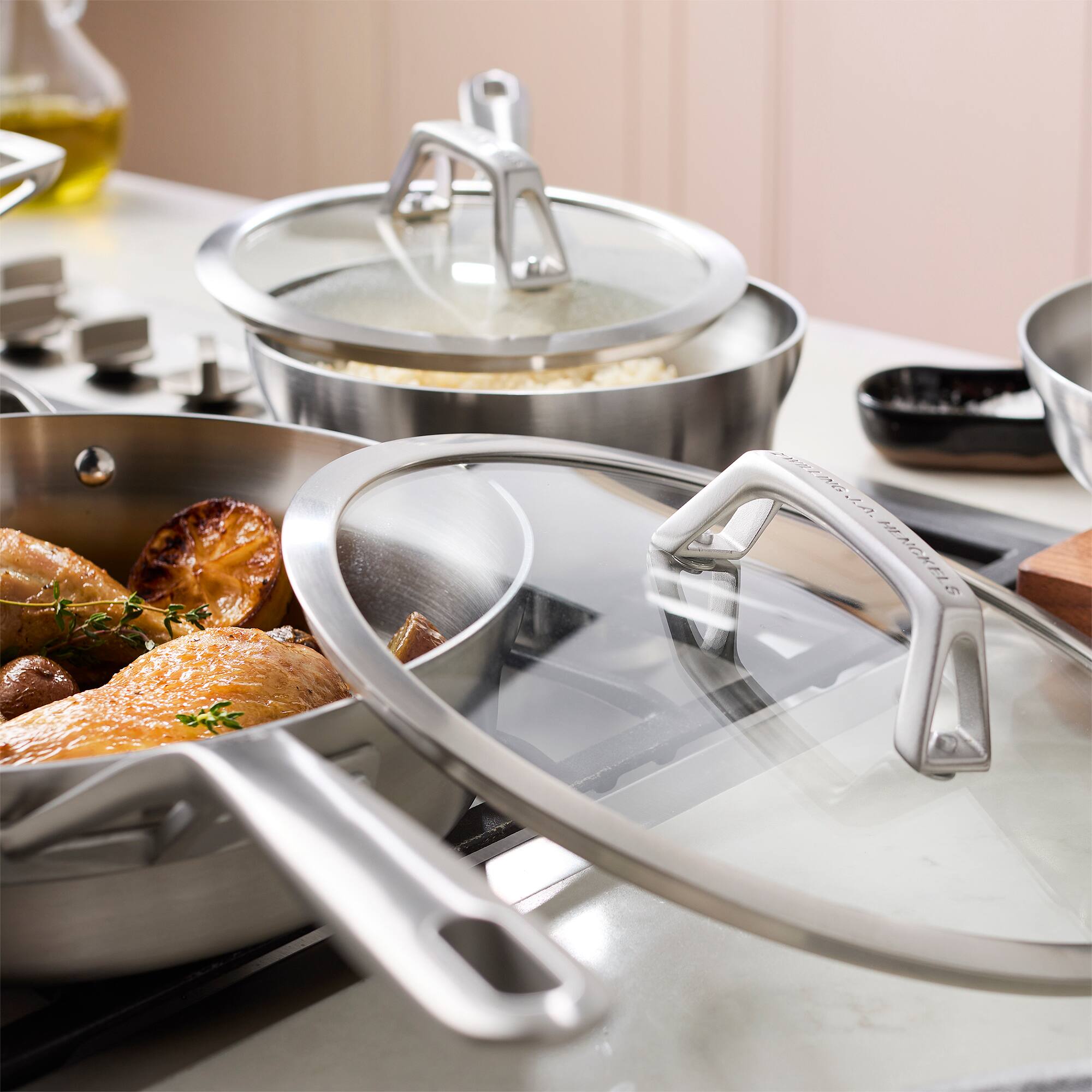 Alt View 3. ZWILLING - ZWILLING Motion Stainless Steel 10-pc Stainless Steel Cookware Set - Stainless Steel.