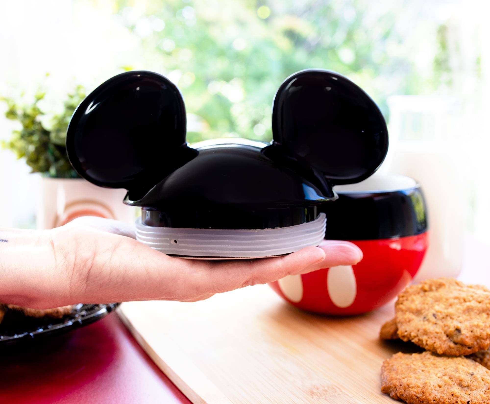 Alt View 2. Silver Buffalo - Disney Mickey Mouse Ceramic Cookie Jar Container With Lid | 6 Inches Tall - Black.