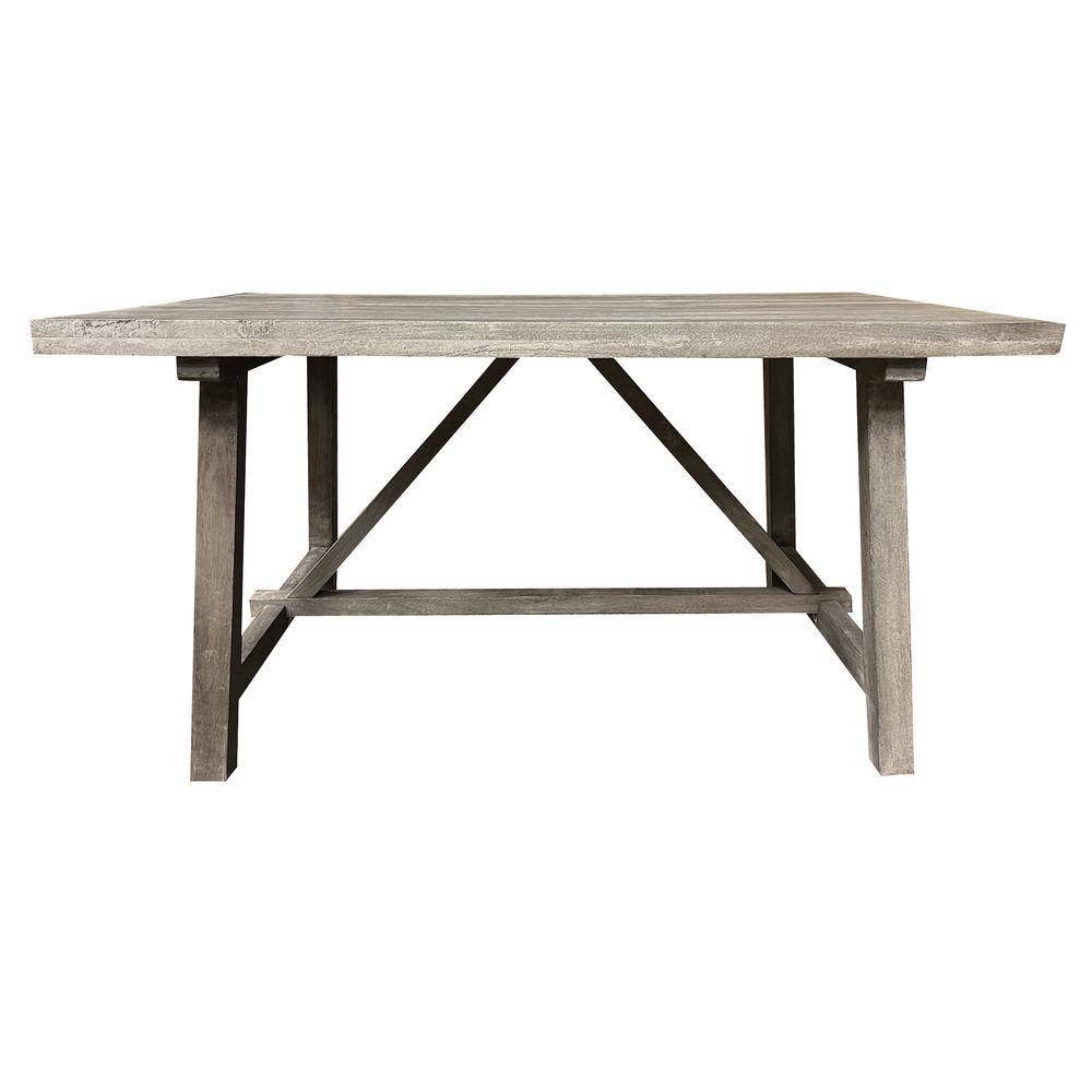 Alt View 1. AmeriHome - AmeriHome Trestle Farm House Mango Wood 58 in. Dining Table - Grey - Gray.