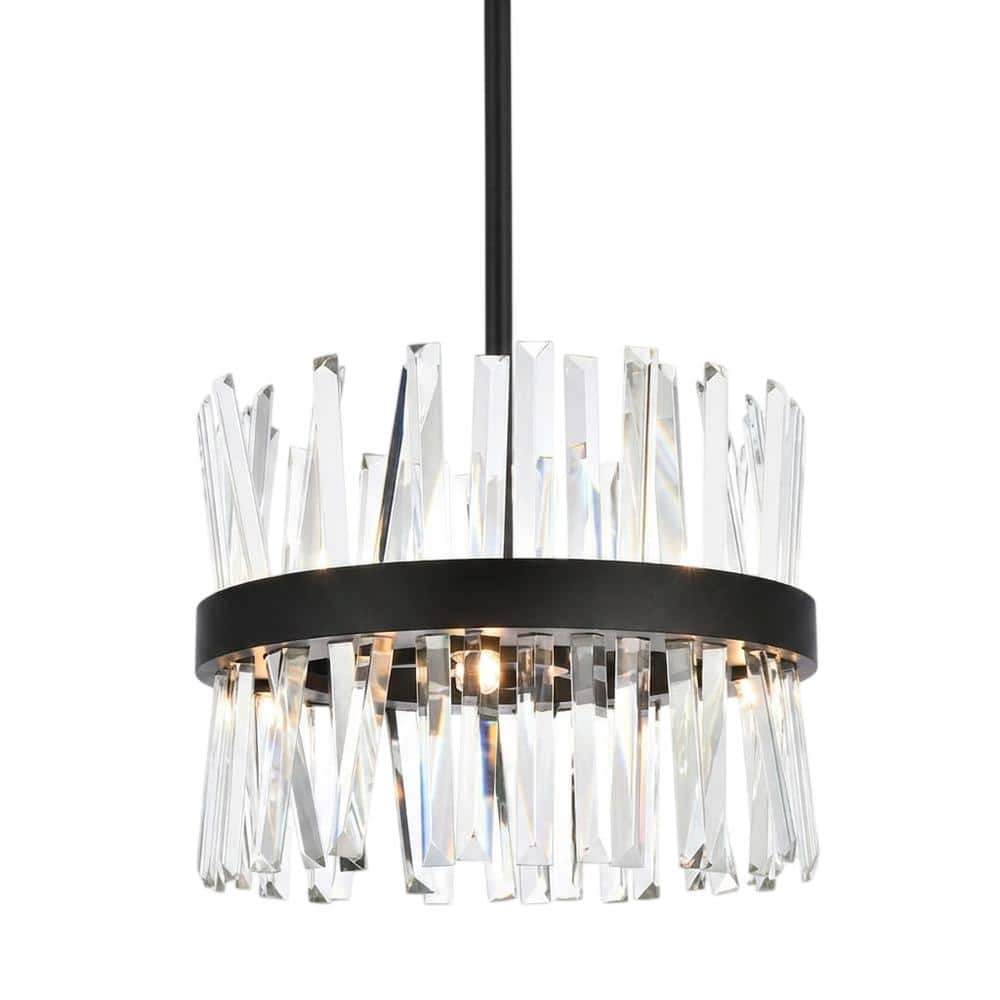 Elegant Lighting - Serephina 16 inch crystal round pendant light in - Black price history on PriceWatchPro