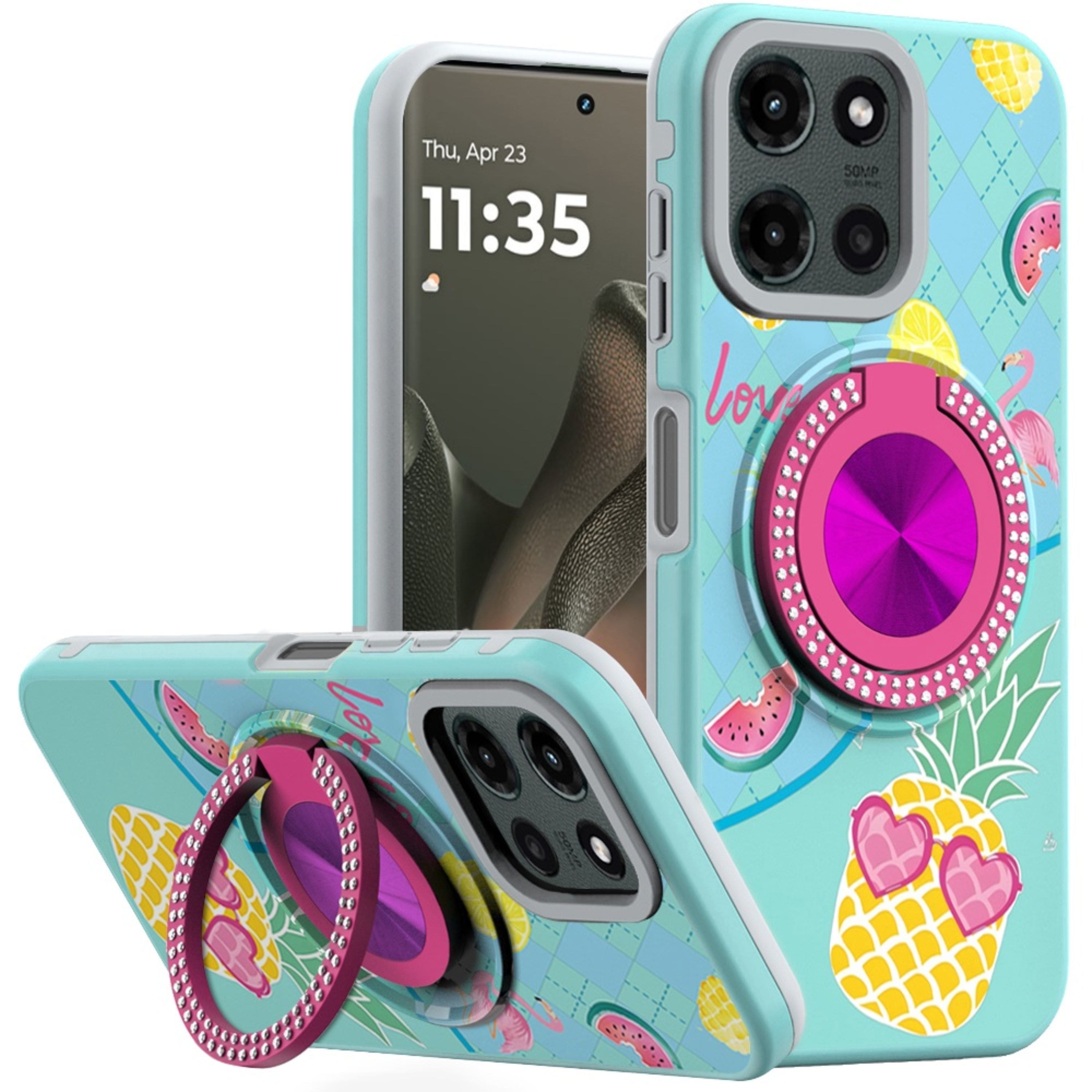 Kitcheniva - Luxury Printed Ring Holder Case For Motorola Edge 2025 Pineapple - Multicolor price history on PriceWatchPro
