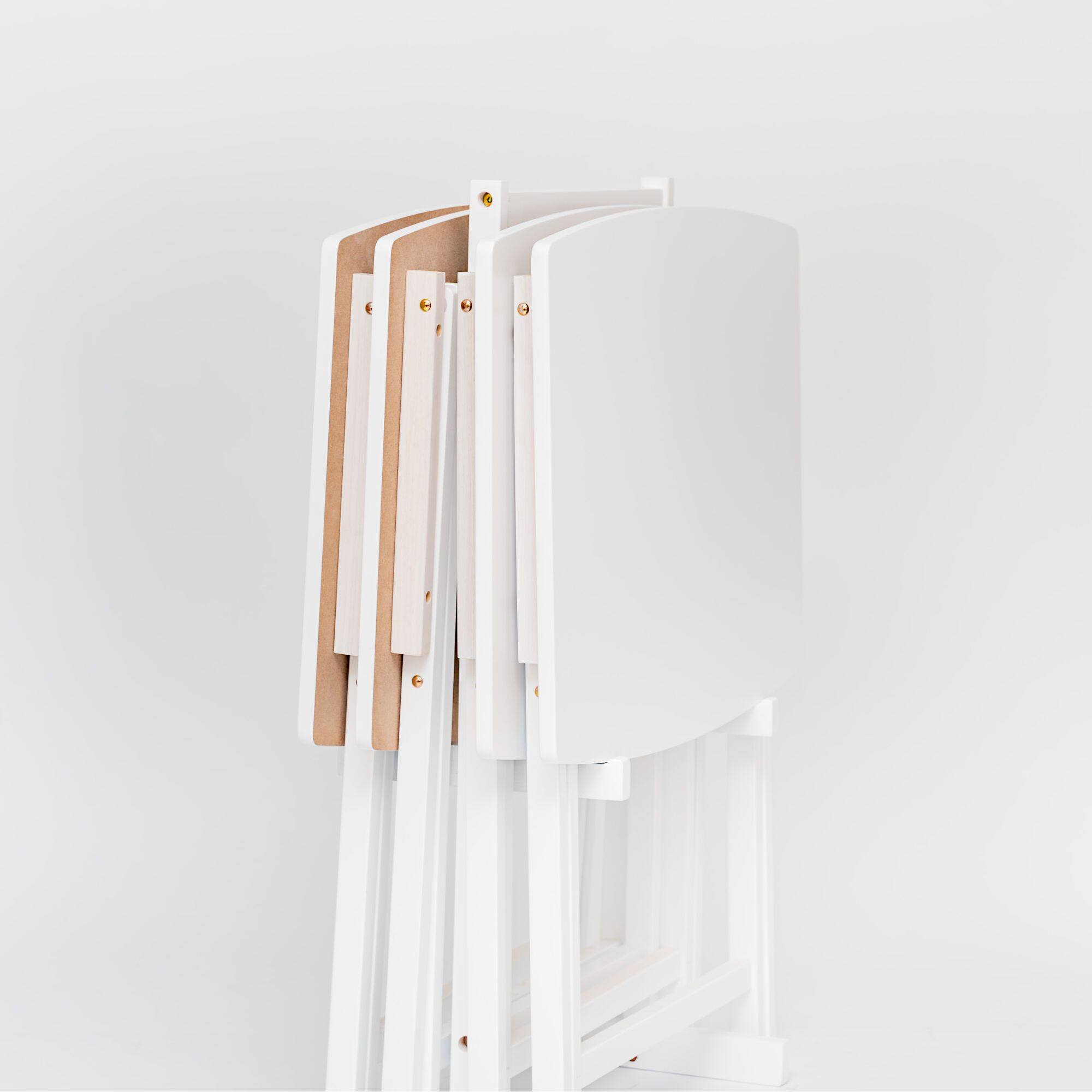 Alt View 7. PJ Wood - PJ Wood 5 Pack XL Oversize Tray Table Set for Living Room or Kitchen, White - White.