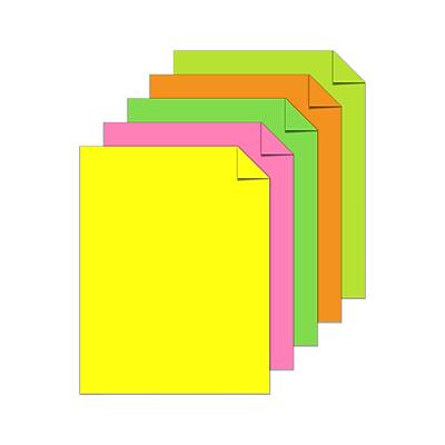 Alt View 1. Wausau Paper - Astrobrights Color Paper, 8.5" x 11", 24 lb., Neon500/Ream - Neon Assorted.