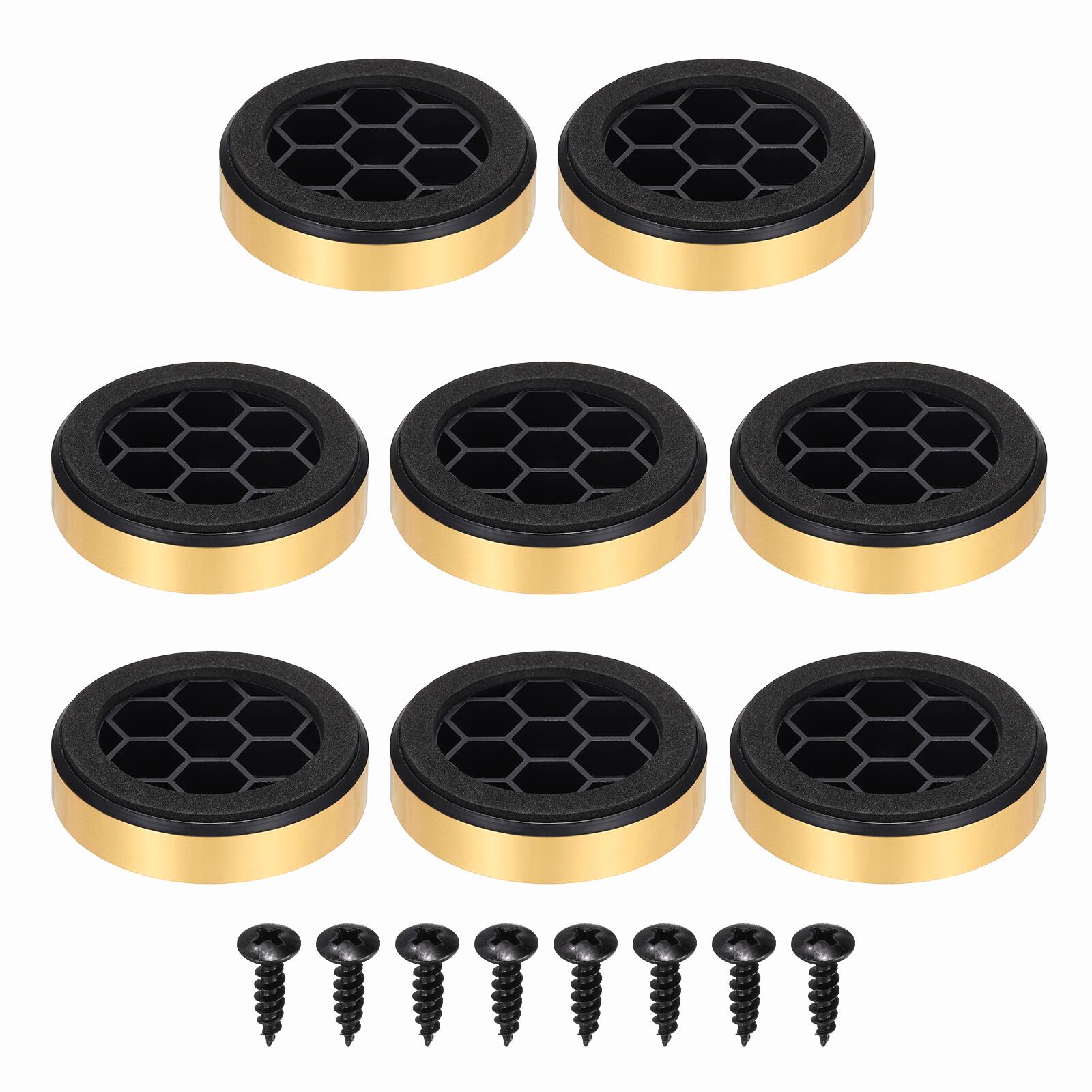 Unique Bargains - 8pcs Speaker Isolation Feet, 57x13mm Plastic Foam Shock Absorption Pad Anti Vibration for Amplifier HiFi - Gold price history on PriceWatchPro