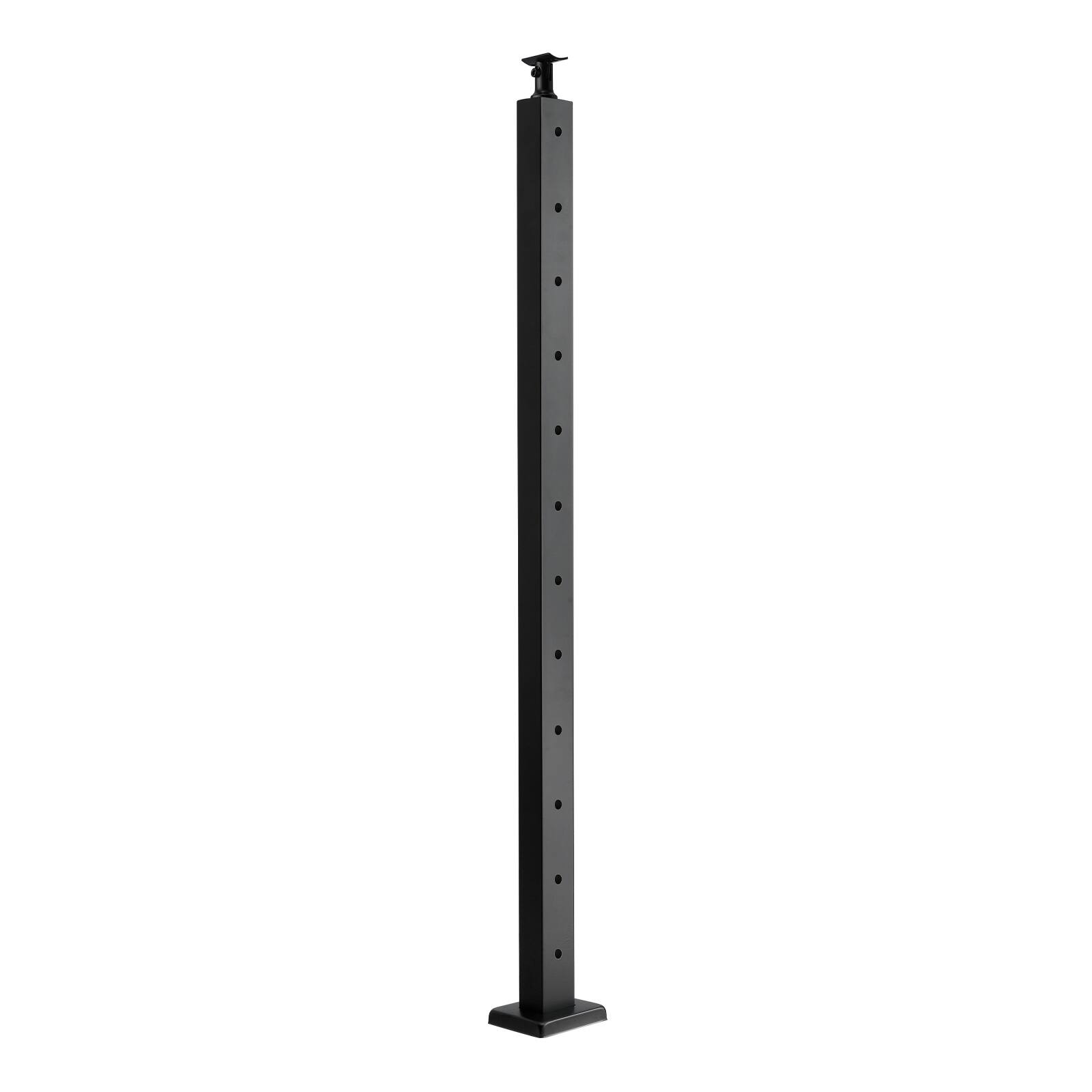 Alt View 5. VEVOR - Cable Railing Post, 42x2x2 Inch Level Deck Stair Posts, 1-Pack Stainless Steel Cable Handrail Post, Pre-Drilled Pickets - Black.