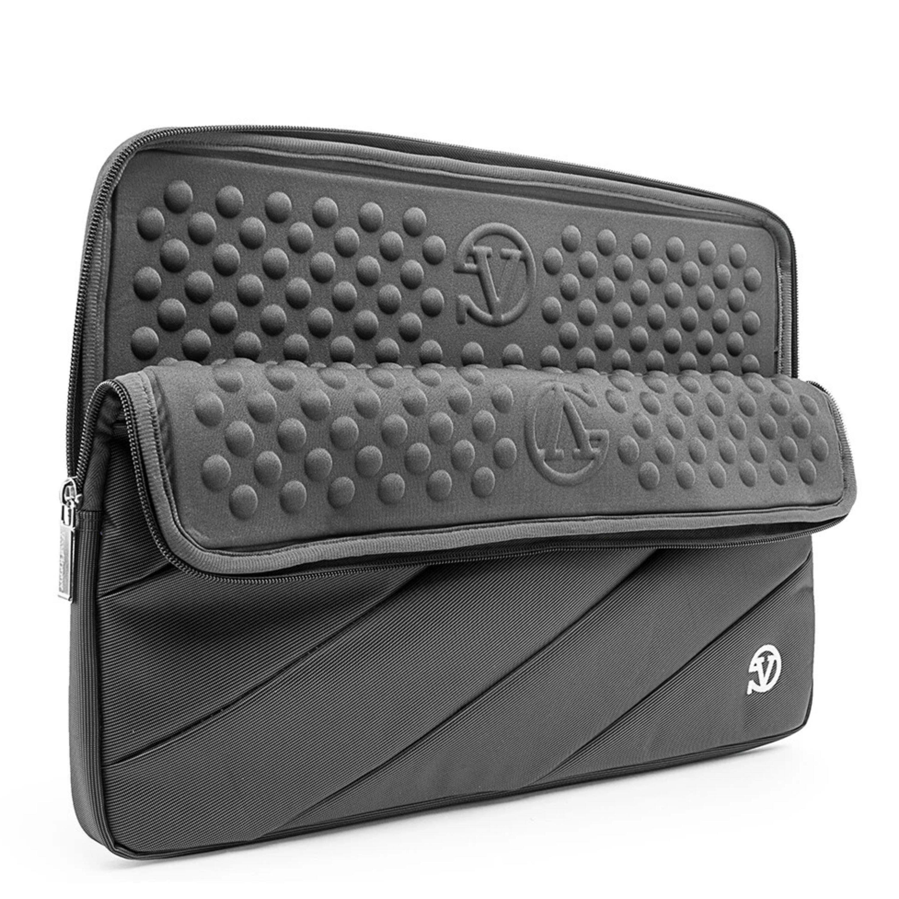 Left. Kitcheniva - Padded Nylon Sleeve Case Bag For 15" Laptop - Gray.