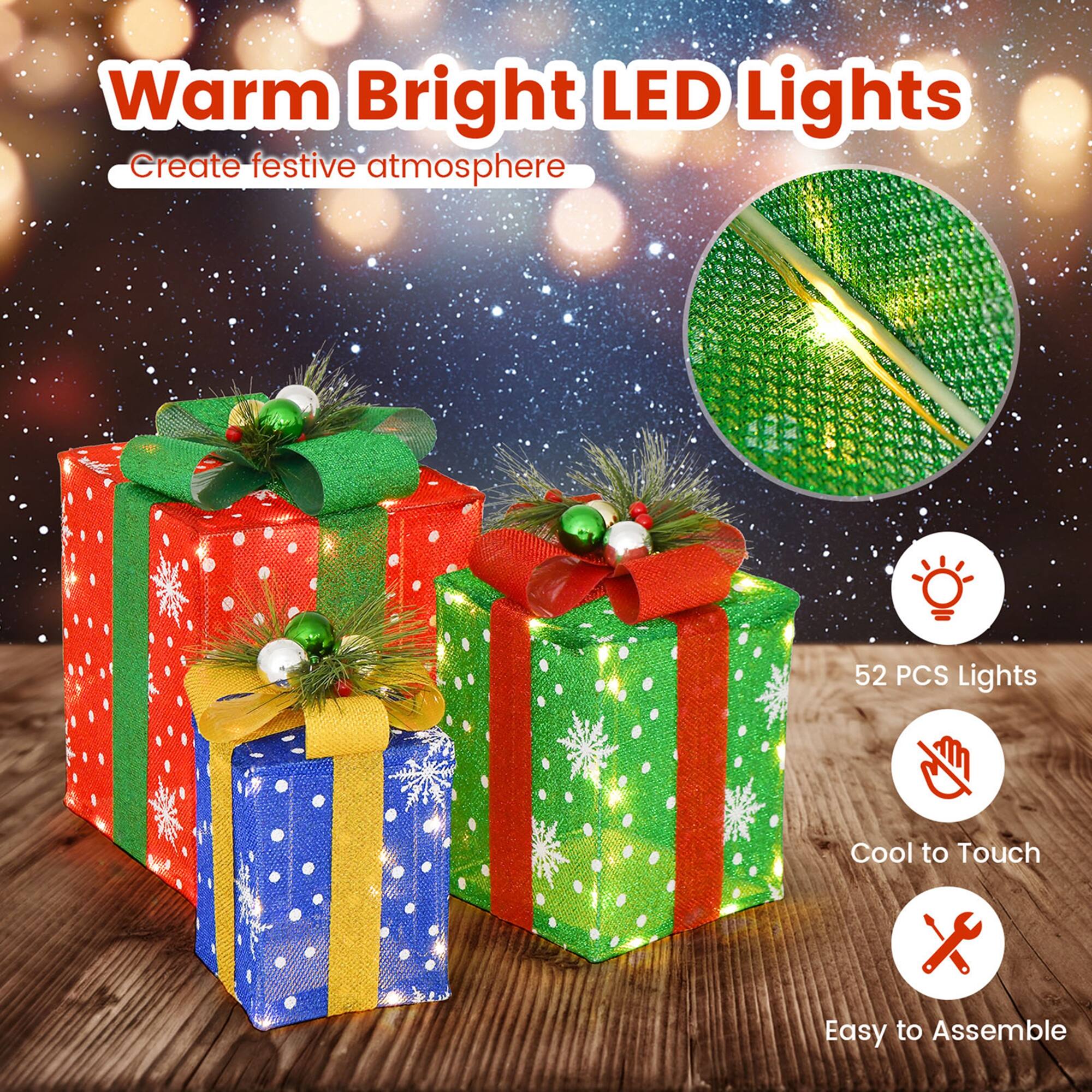Warm Bright LED Lights Create festive atmosphere 52 PCS Lights Cool to Touch Easy to Assemble