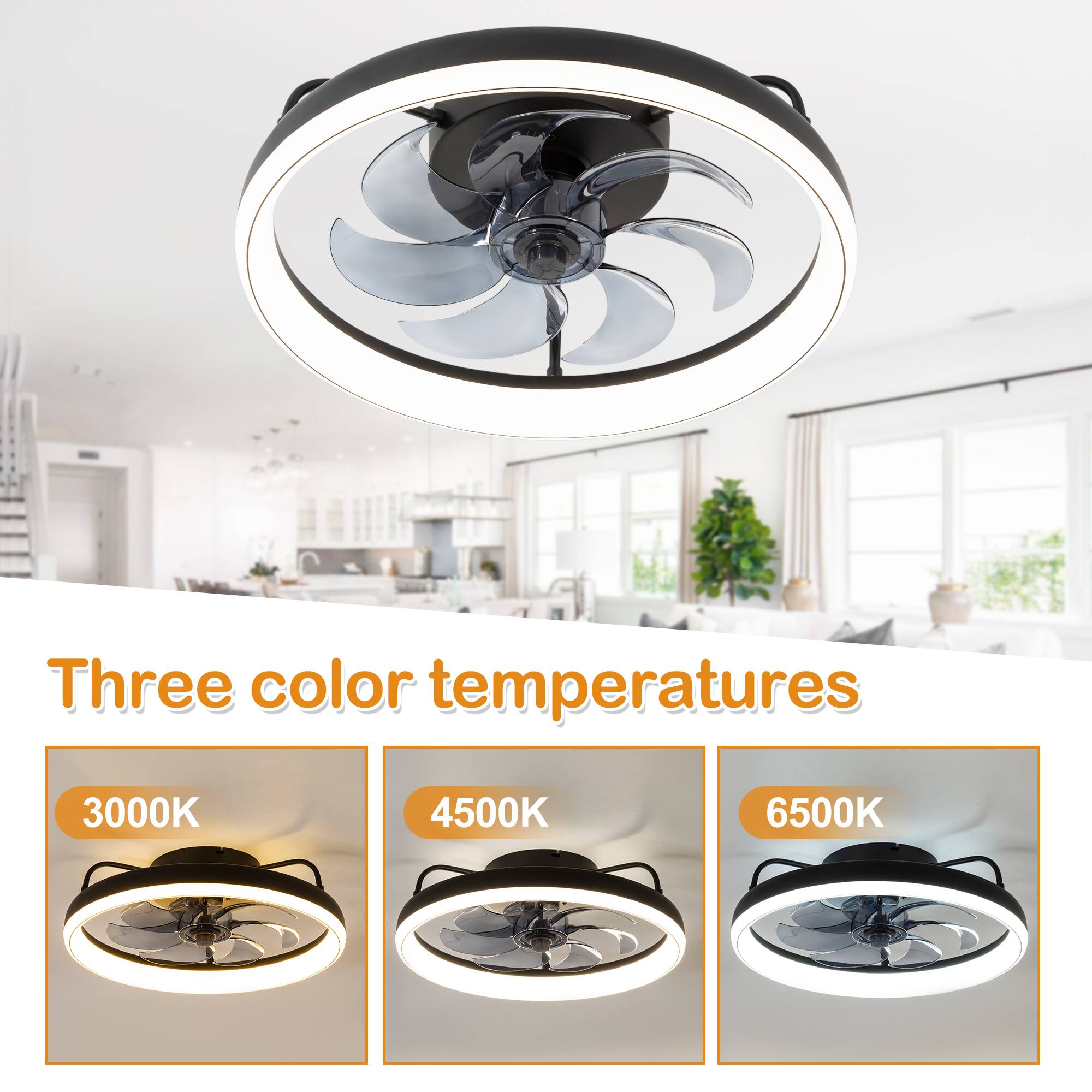 Three color temperatures 3000K, 4500K, 6500K