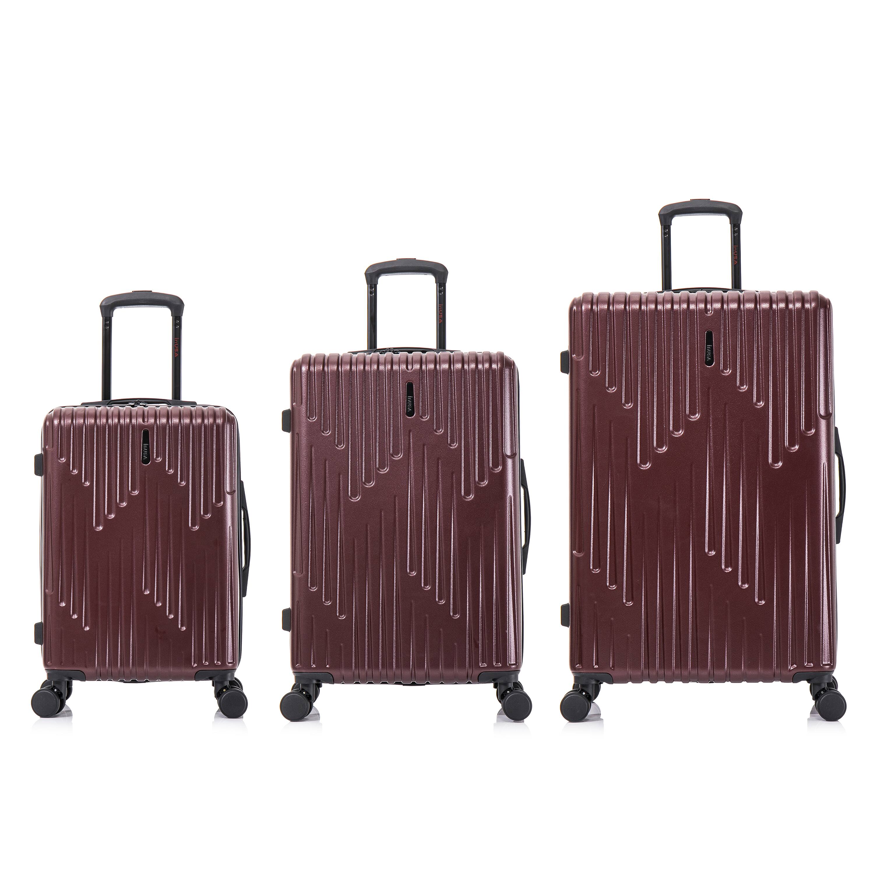 Back. InUSA - Drip lightweight hardside spinner 3 Piece Luggage Set  20"/24"/28" - WINE.