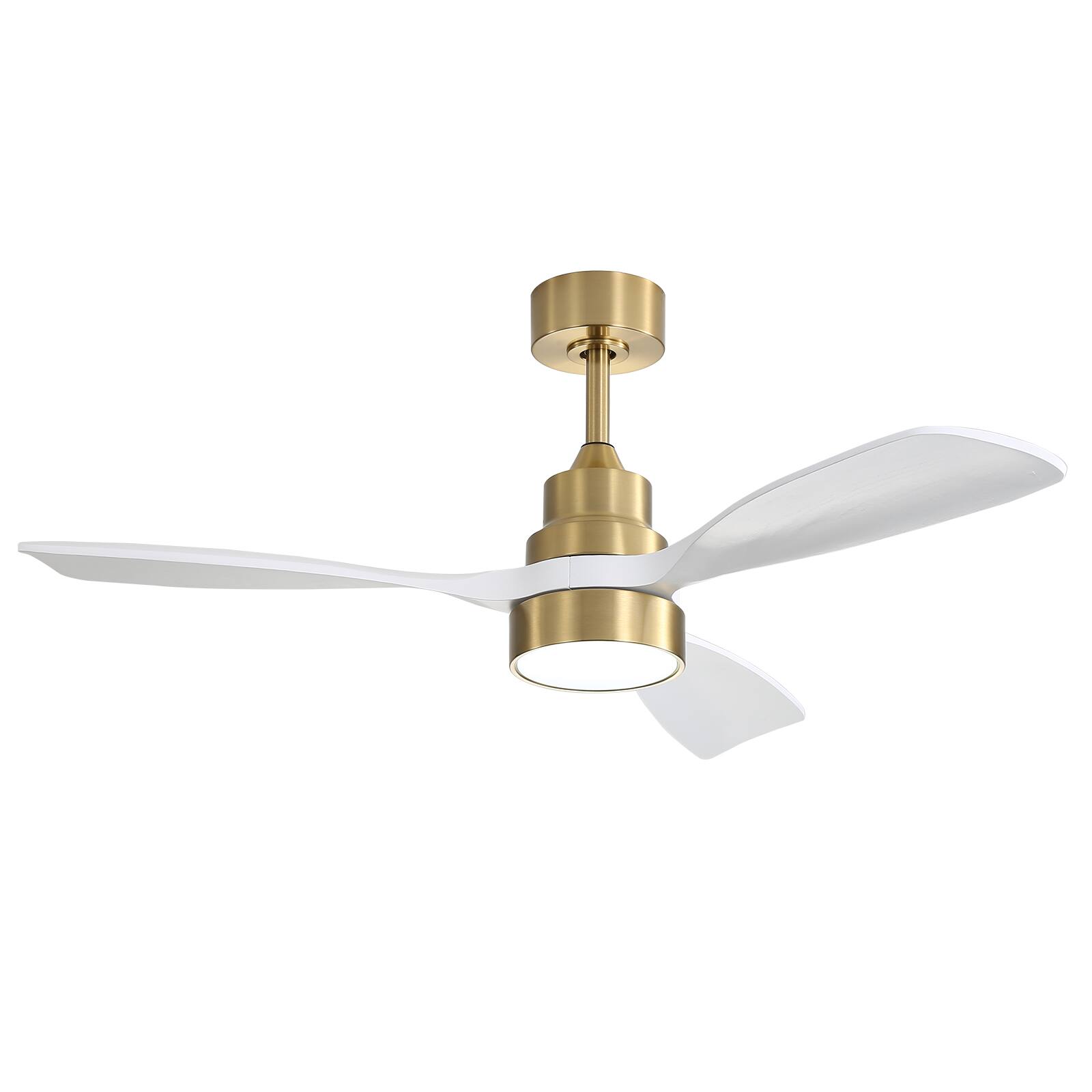 Alt View 4. Sofucor - Solid Wood Smart Ceiling Fan with Integrated LED Lights and Remote Work with Alexa/Google Quiet DC Motor 6 Speed - Gold - White.