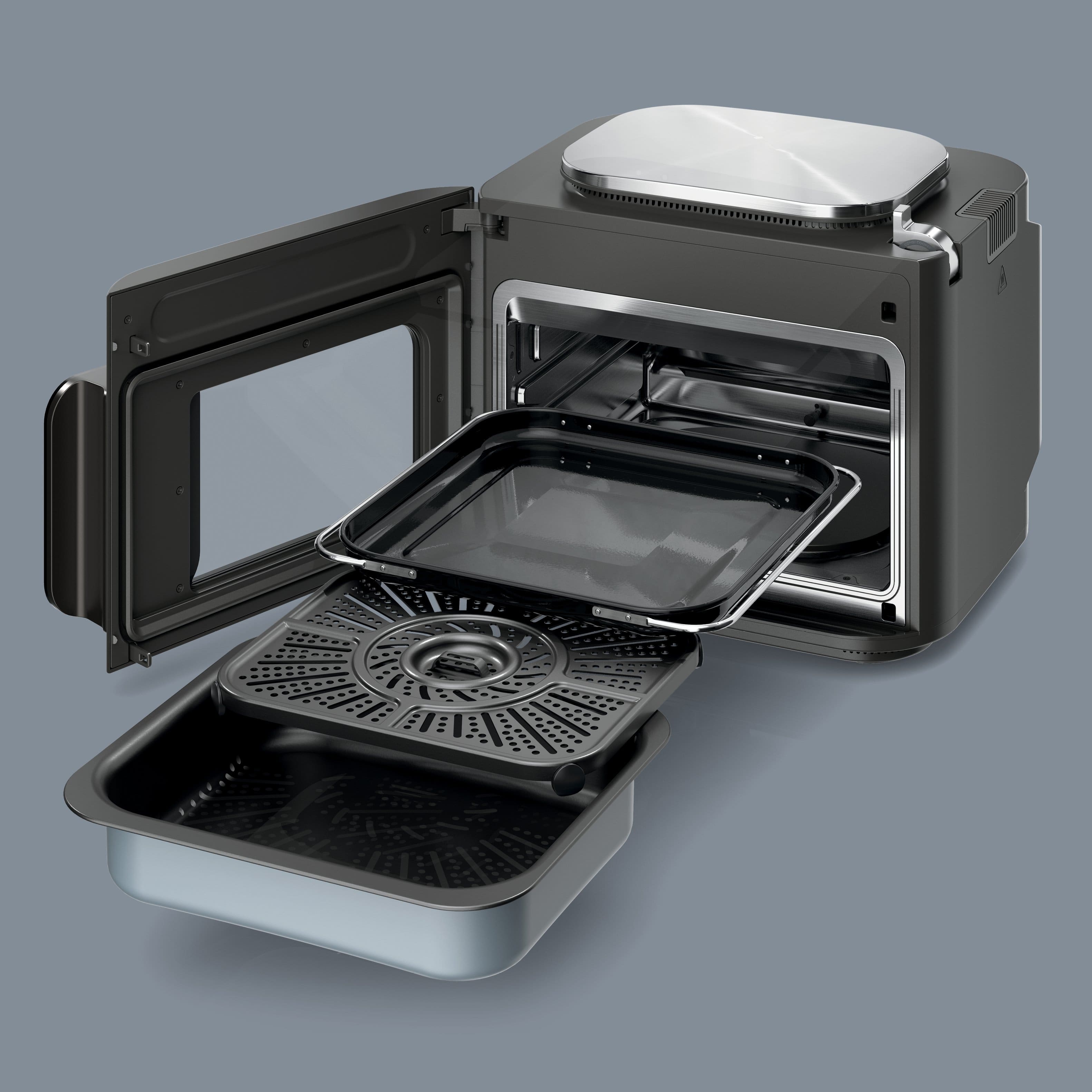 Alt View 25. Ninja - Combi All-in-One Multicooker, Oven, & Air Fryer, Complete Meals in 15 Mins, 14-in-1, Combi Cooker + Air Fry - Stainless Steel.