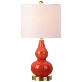 Jonathan Y - Anya 20.5" Mini Glass LED Table Lamp - Sunset Orange