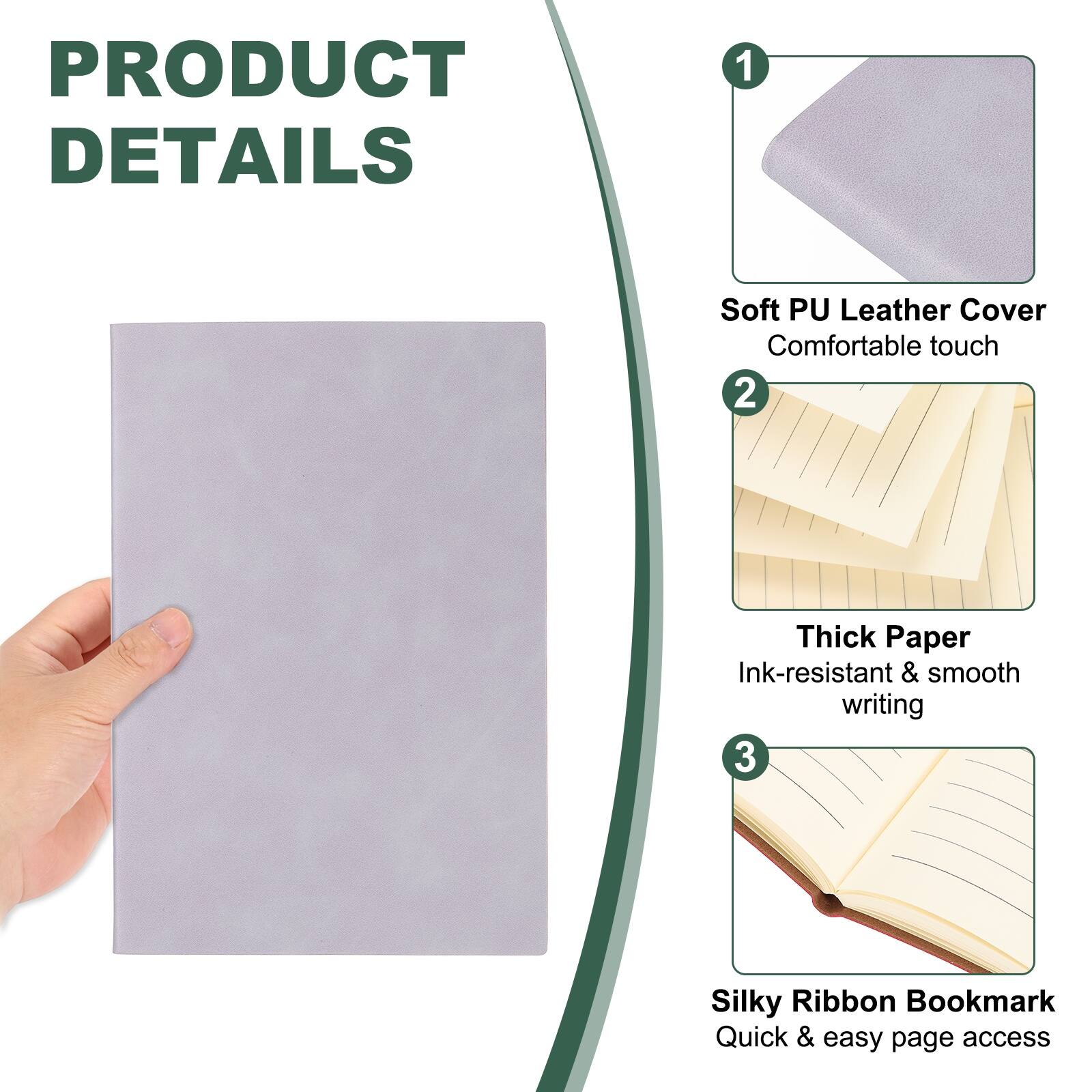Unique Bargains Lined Journal Notebook 8.3x5.7