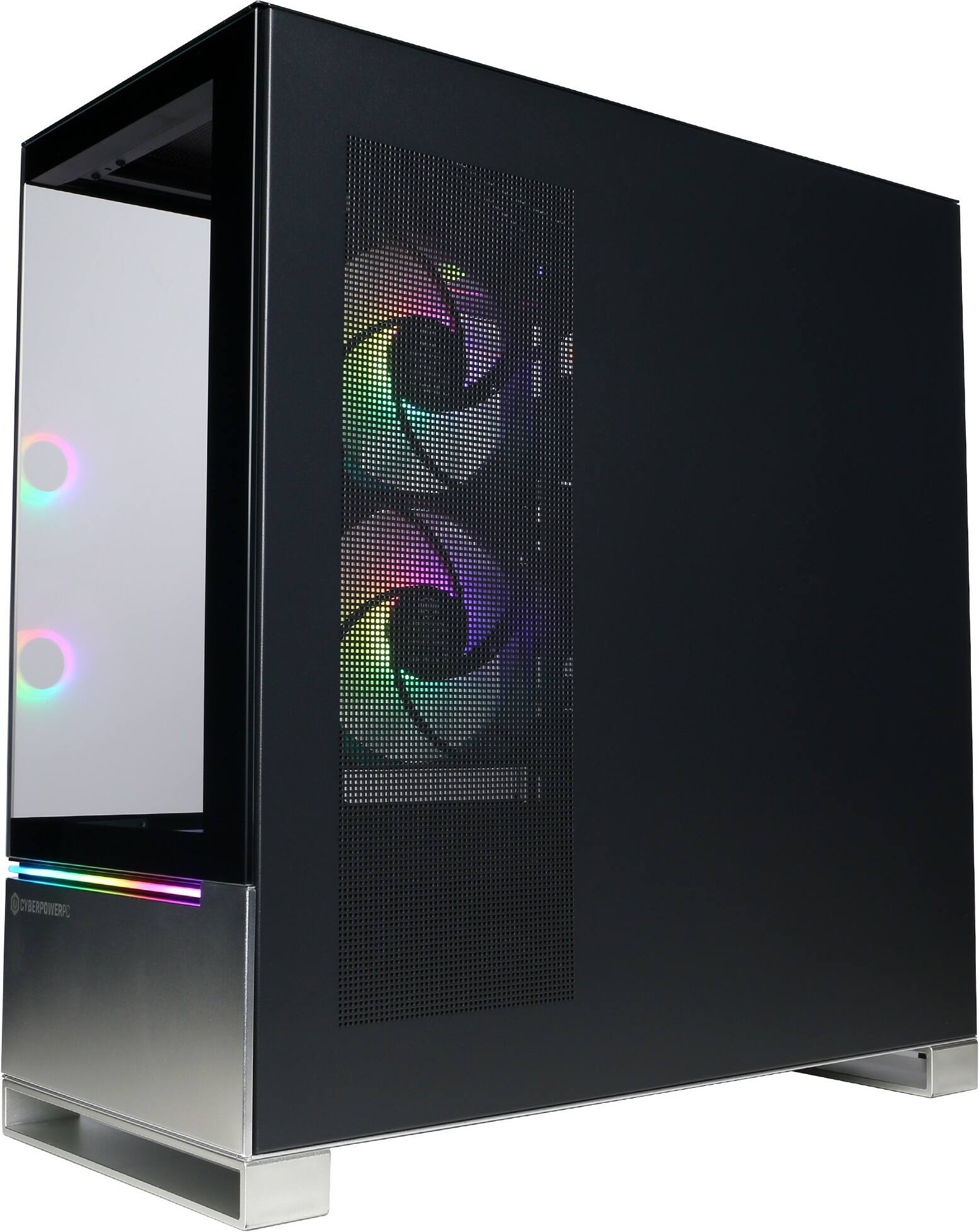 Left. CyberPowerPC - Gaming Desktop -  Intel Core Ultra 7 265KF - AMD Radeon RX 9060 XT 16GB - 32GB DDR5 - 2TB PCIe 4.0 SSD - Black.