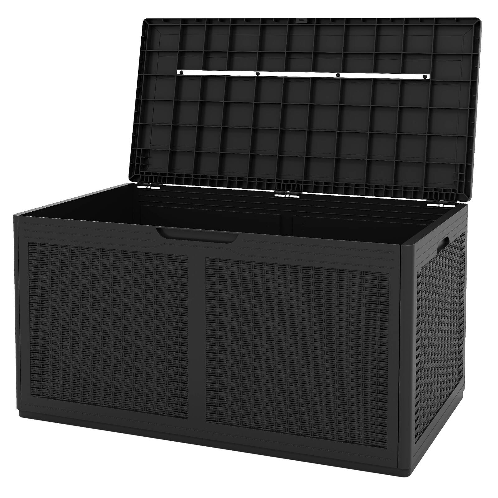Alt View 9. Gymax - Gymax 100 Gallon Resin Deck Box w/ Lockable Lid Wheels for Pool Accessories Black - Black.