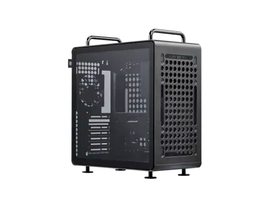 Front. Cooler Master - Cooler Master QUBE 540 ATX Mid-Tower Case, 415mm GPU Clearance, Tempered Glass, Modular Design - Stardust Iron - Stardust Iron.