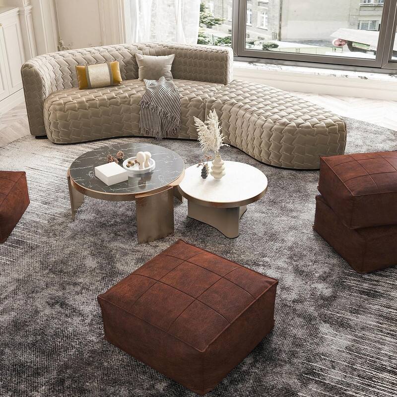 Alt View 4. wowmax - Faux Leather Storage Ottoman - Multi-Functional Foot Rest, Hidden Storage Stool for Living Room & Home Decor - Brown.