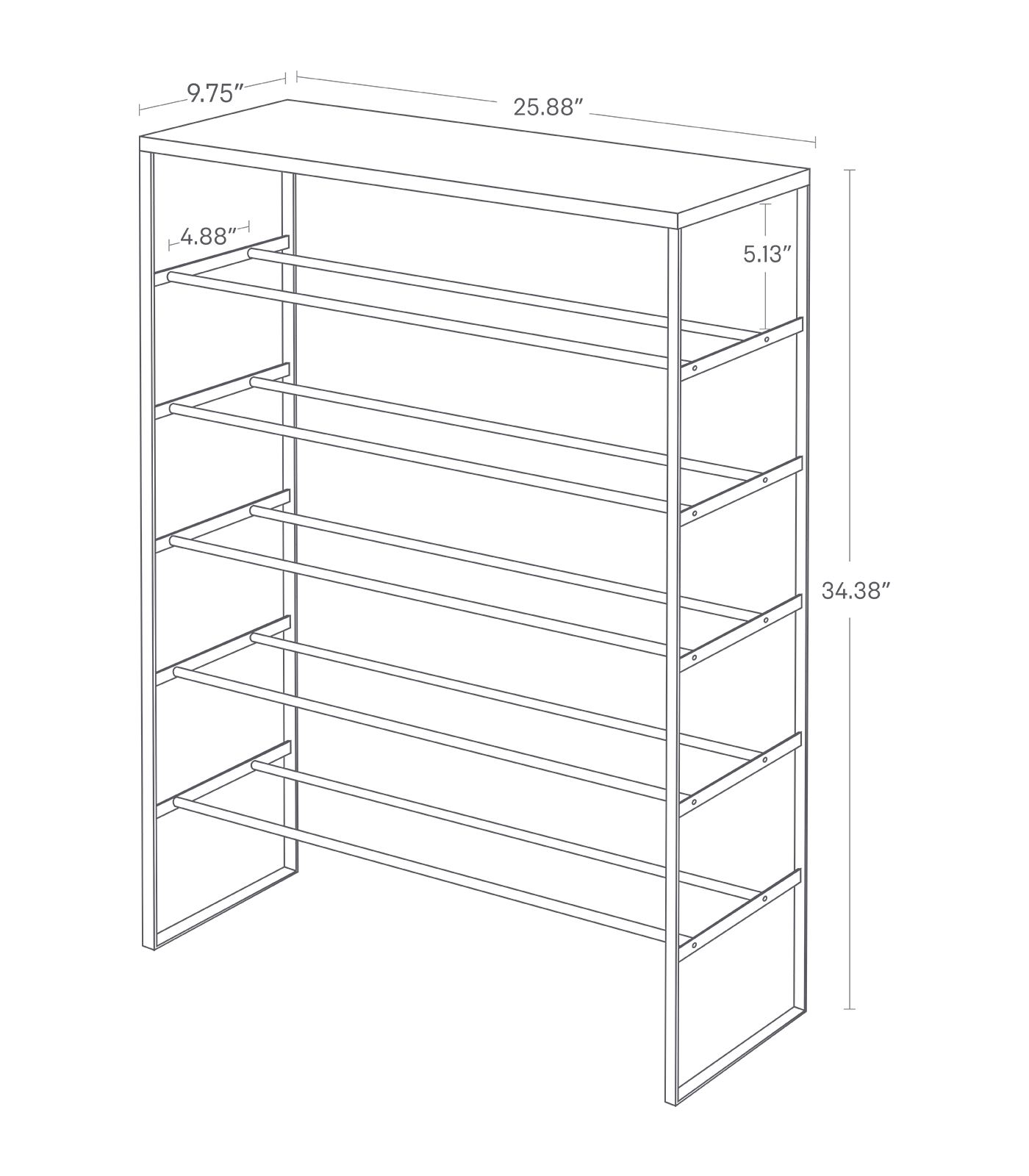 Alt View 2. Yamazaki Home - Six-Tier Shoe Rack (34" H)  - Steel - Black.