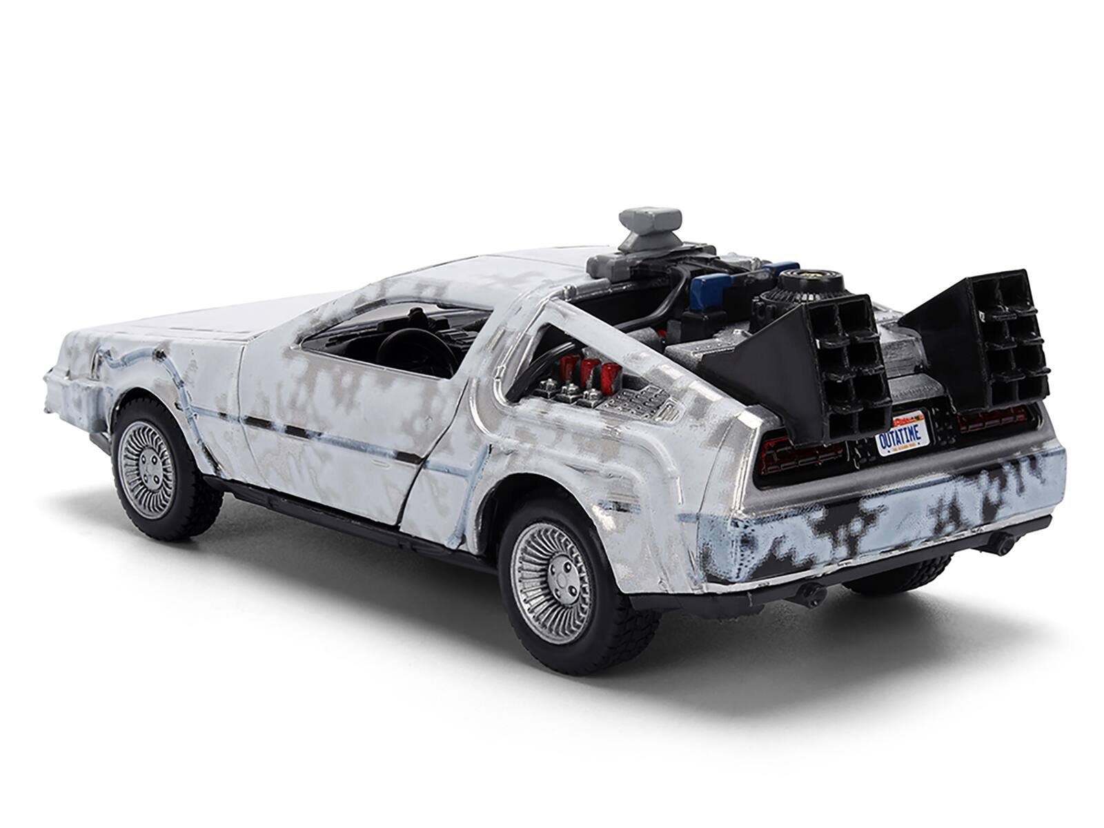 Back. Jada - DMC DeLorean Time Machine Frost Version 1/32 "Back to the Future" 1985 40th Anniversary Hollywood Rides - Grey.