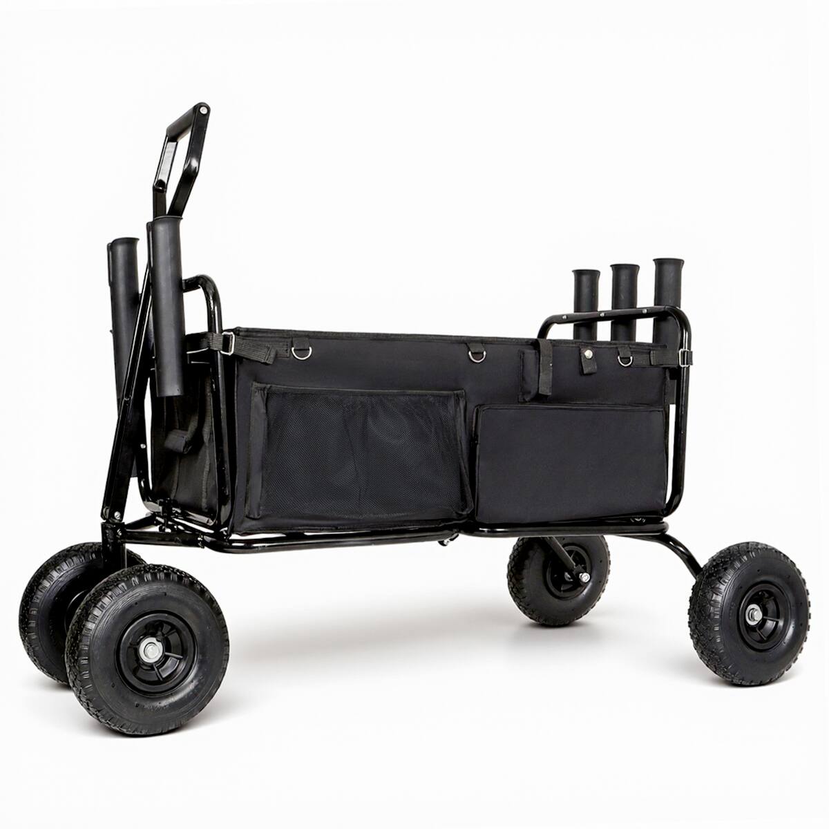 Alt View 6. Loheer - Loheer Collapsible Fishing Cart, Heavy Duty Steel Beach Wagon with Nine Point Eight Five Inch All Terrain Wheels.