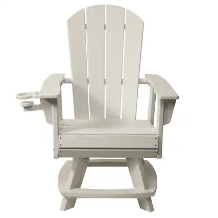 Front. WestinTrends - WestinTrends Malibu Outdoor HDPE Swivel Adirondack Patio Dining Chair With Cup Holder - Sand.