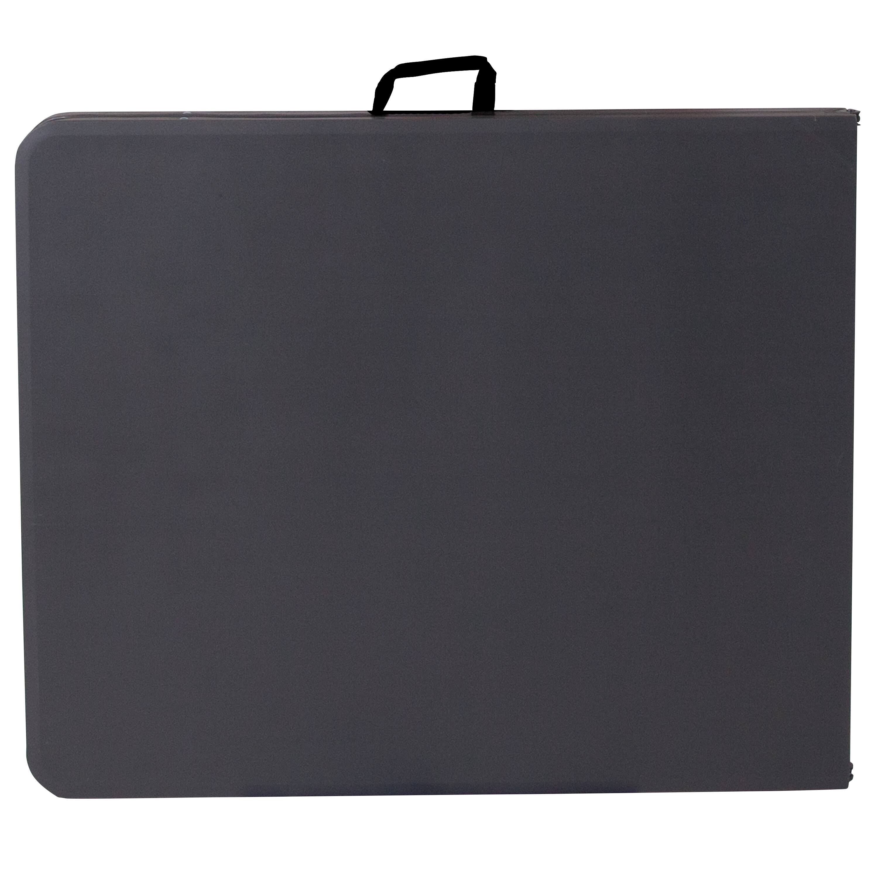 Alt View 16. Alamont Home - 6-Foot Bi-Fold Plastic Banquet and Event Folding Table with Carrying Handle - Dark Gray.