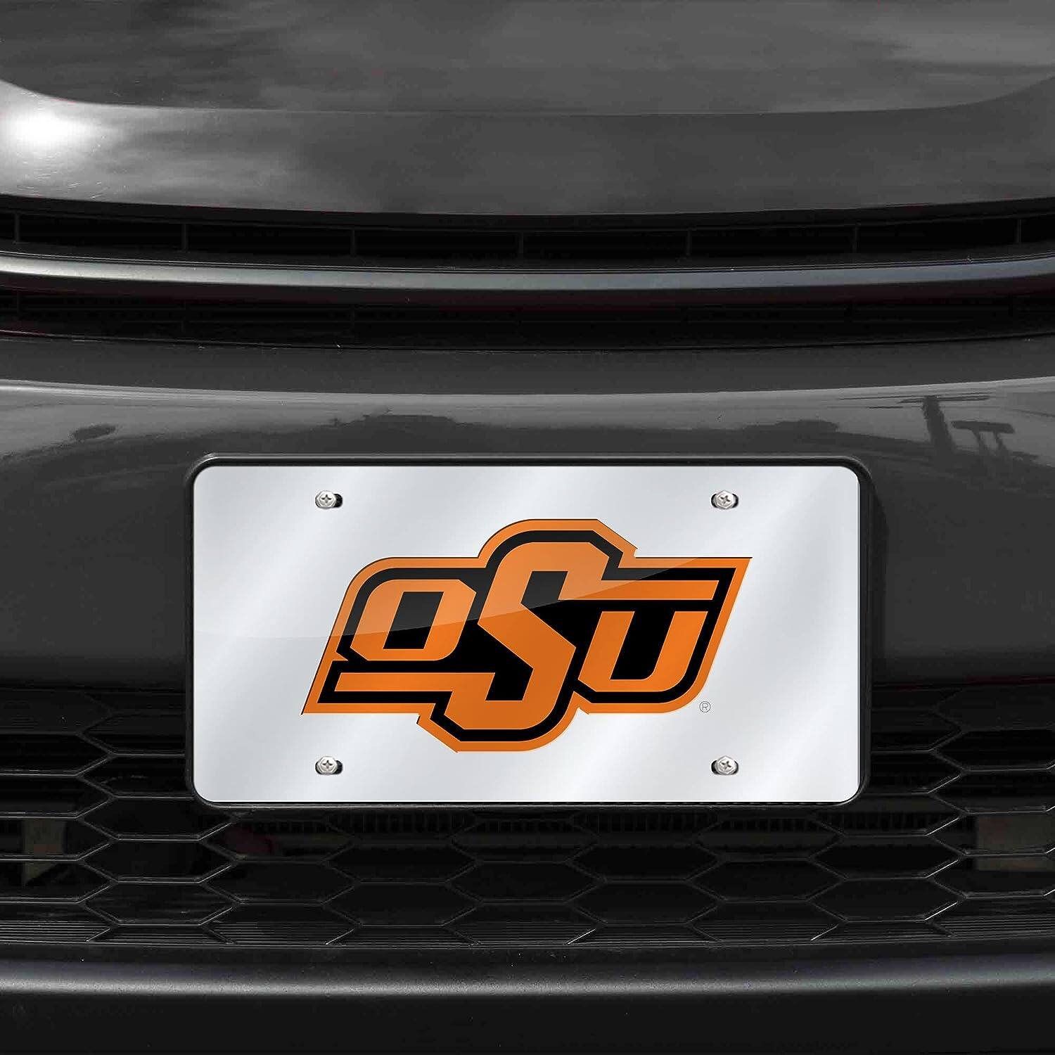 Alt View 1. Rico Industries - OSU Oklahoma State Cowboys Acrylic License Plate Laser Tag - Multi.