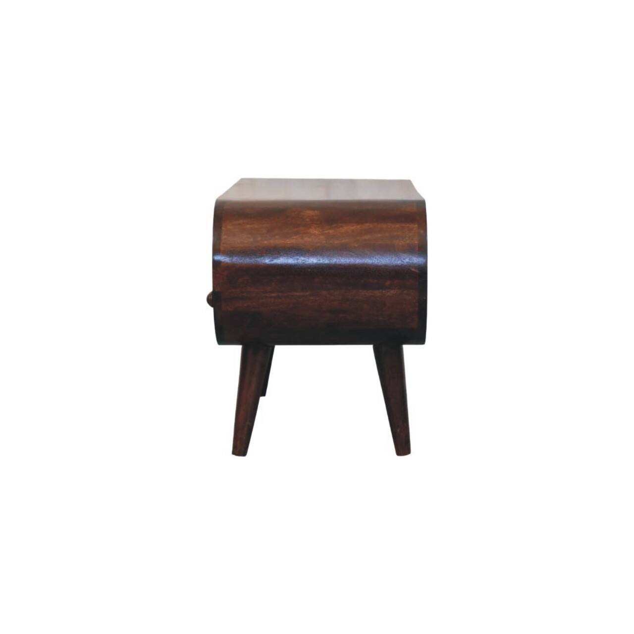 Alt View 4. Artisan Furniture - Artisan Furniture Solid Wood Walnut Curved Two Drawer Media Unit, Brown - Brown.