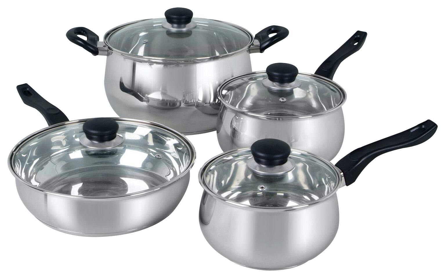 Angle. Oster - Rametto 8-Piece Cookware Set - Stainless-Steel.