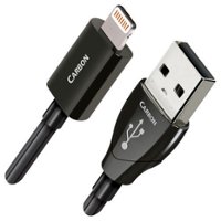 AudioQuest - Carbon 4.9' Lightning-to-USB Charge-and-Sync Cable - Black/Gray - Front_Zoom