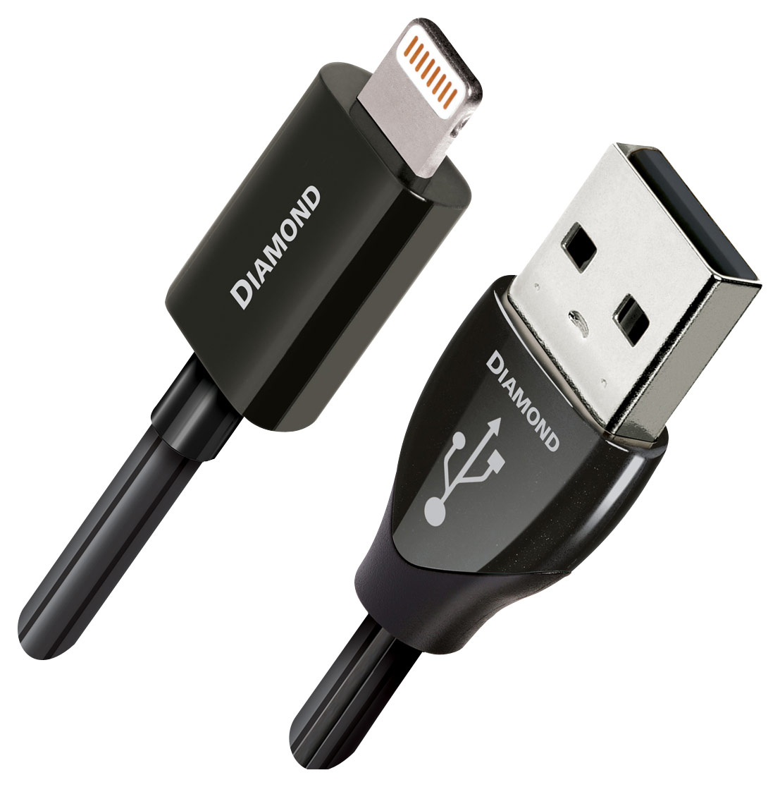 AudioQuest - Diamond 2.5' Lightning-to-USB Charge-and-Sync Cable - Black