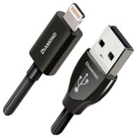 AudioQuest - Diamond 2.5' Lightning-to-USB Charge-and-Sync Cable - Black - Front_Zoom