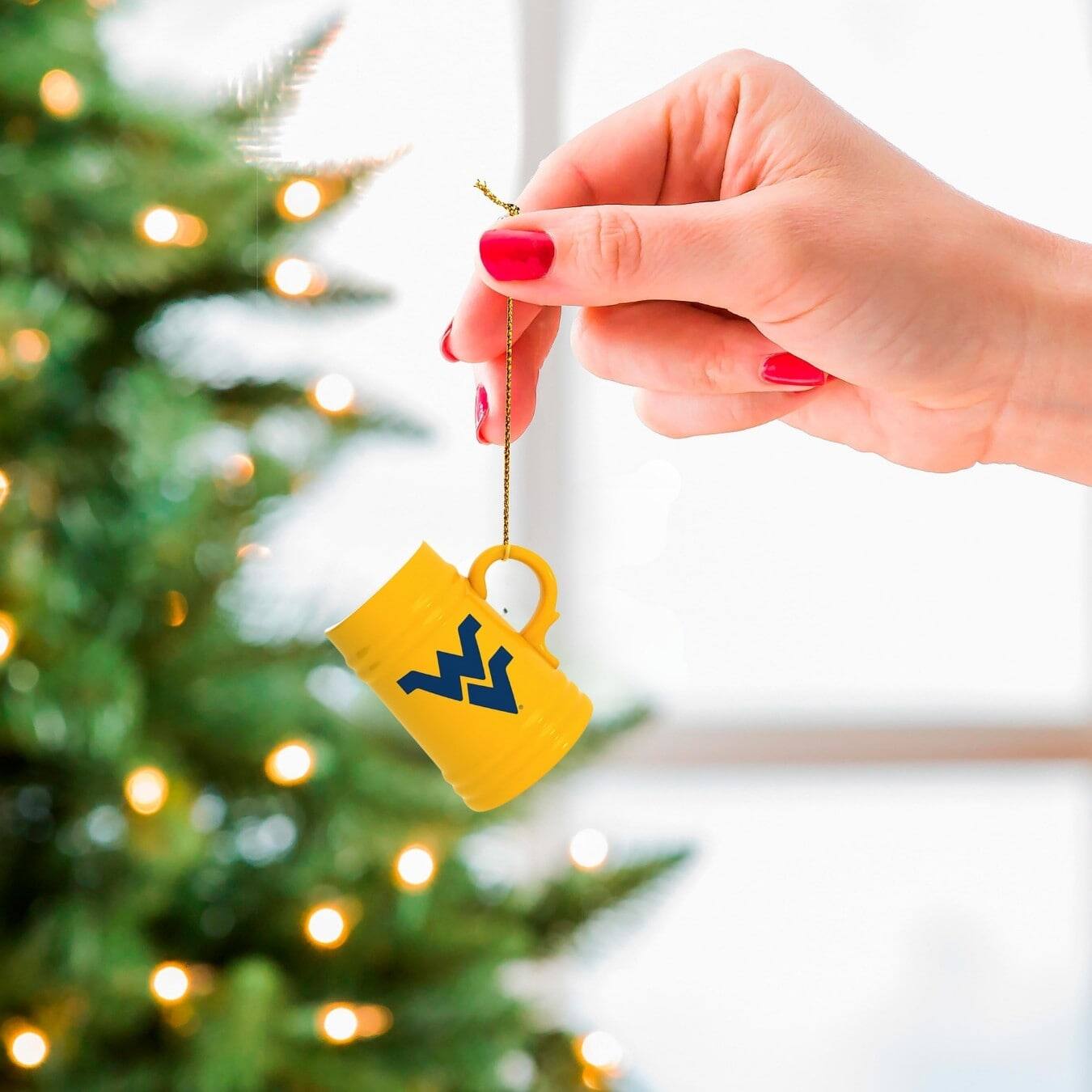 Alt View 2. Evergreen Enterprises - West Virginia Mountaineers Two-Pack 3" Mini Stein Ornament Set - Multicolor.