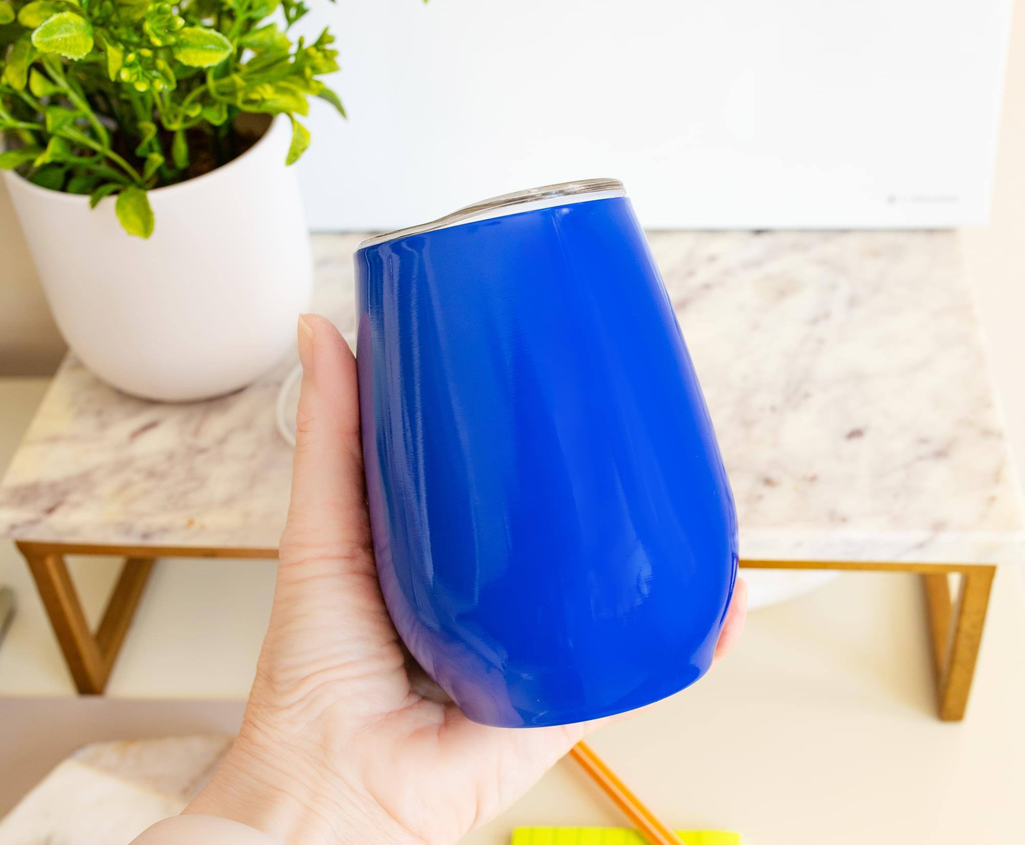 Alt View 3. Silver Buffalo - The Office Dunder Mifflin Stainless Steel Tumbler With Lid | Holds 10 Ounces - Blue.