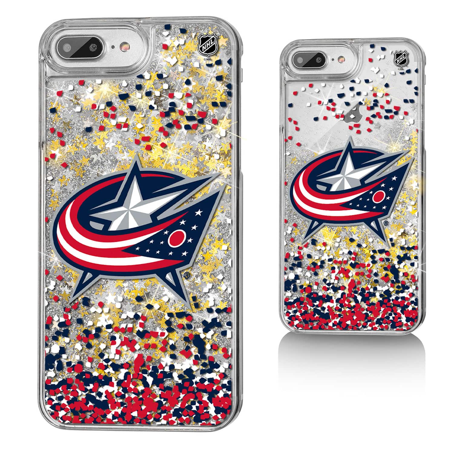 Keyscaper - NHL - Columbus Blue Jackets iPhone Confetti Glitter Case - 13 - Multicolor