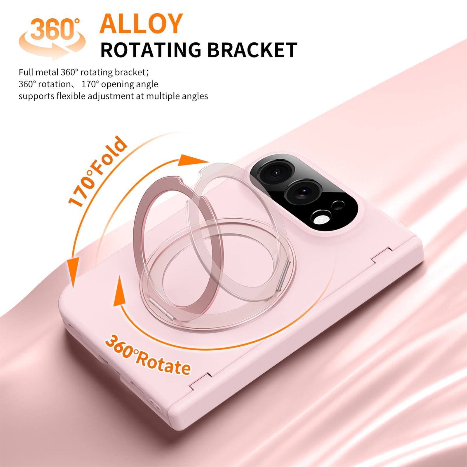 360° ALLOY ROTATING BRACKET

Full metal 360° rotating bracket; 360° rotation, 170° opening angle supports flexible adjustment at multiple angles

170° Fold

360° Rotate