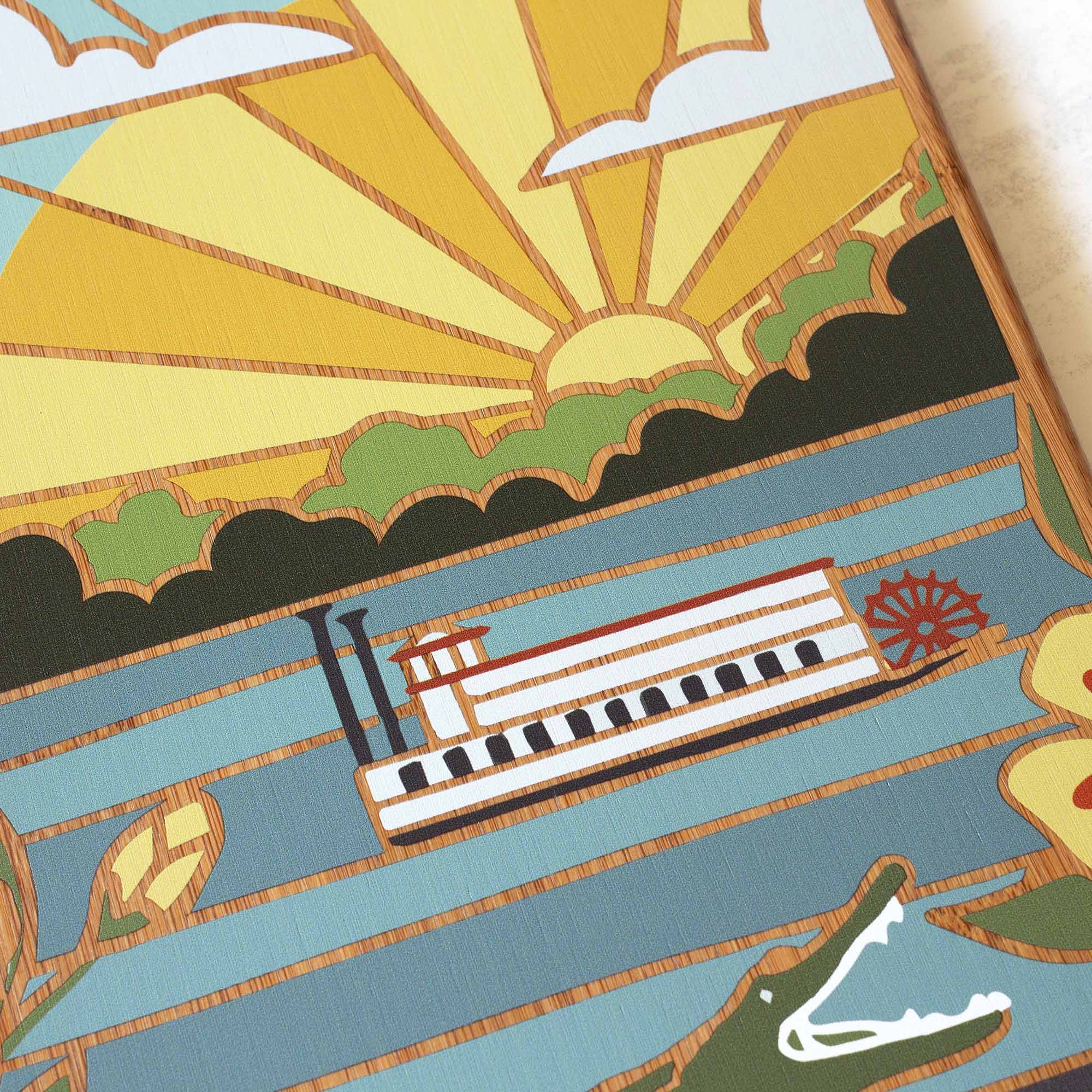 Alt View 2. Totally Bamboo - Mississippi Cutting Board with Artwork by Summer Stokes.