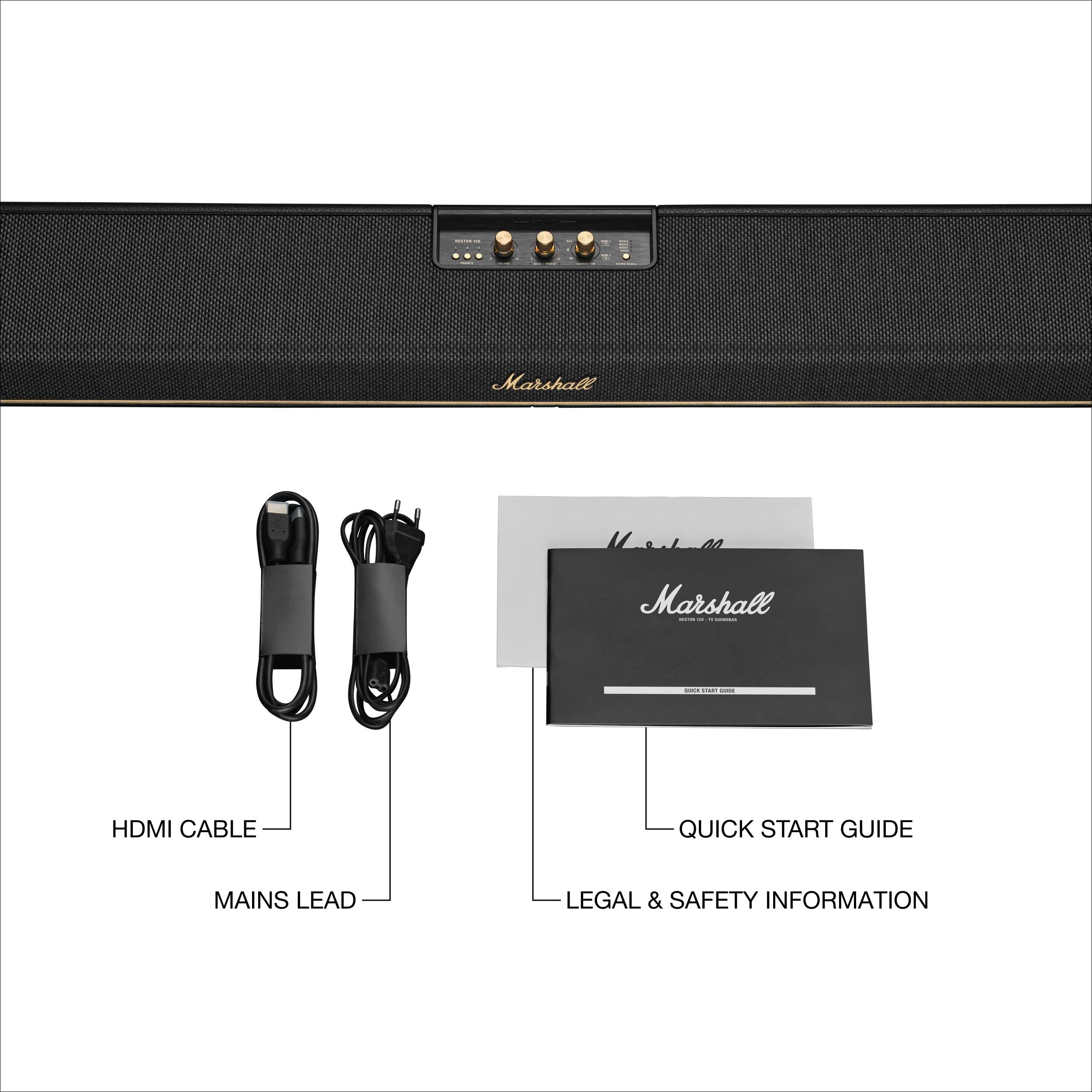 Marshall

HDMI CABLE  
MAINS LEAD  
QUICK START GUIDE  
LEGAL & SAFETY INFORMATION