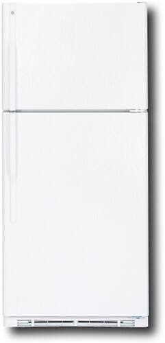 Front Standard. GE - 17.9 Cu. Ft. Frost-Free Top-Mount Refrigerator - White-on-White.