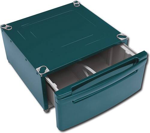 Angle Standard. LG - Washer/Dryer Laundry Pedestal with Storage Drawer - Bahama Blue.