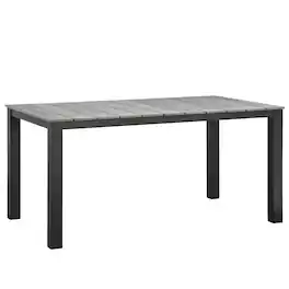 Maine 63" Outdoor Patio Dining Table by Modway - Brown Gray