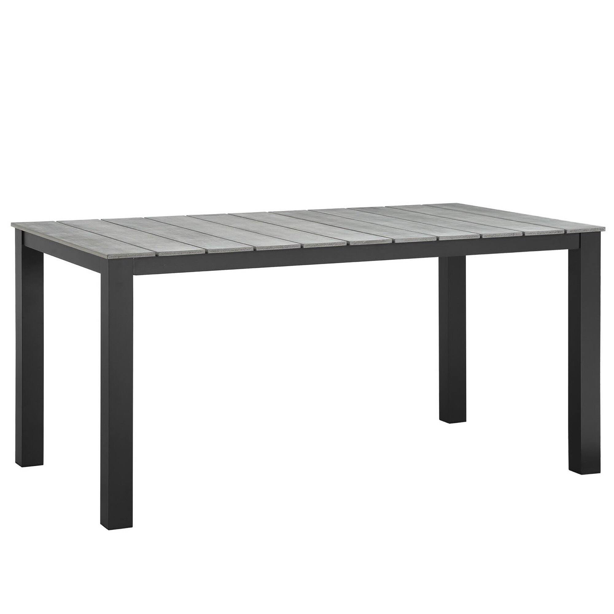 Front. Modway - Maine 63" Outdoor Patio Dining Table by Modway - Brown Gray.