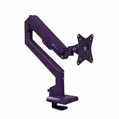 Front. Arozzi - Arozzi Alzare Neo Gas Spring Single Monitor Arm – Height Adjustable Monitor Mount – Purple - Pure Purple.