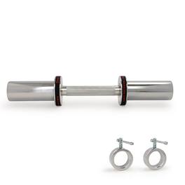 Sunny Health & Fitness - 16" Olympic Dumbbell Bar with Spin-Lock Ring Collars - Silver