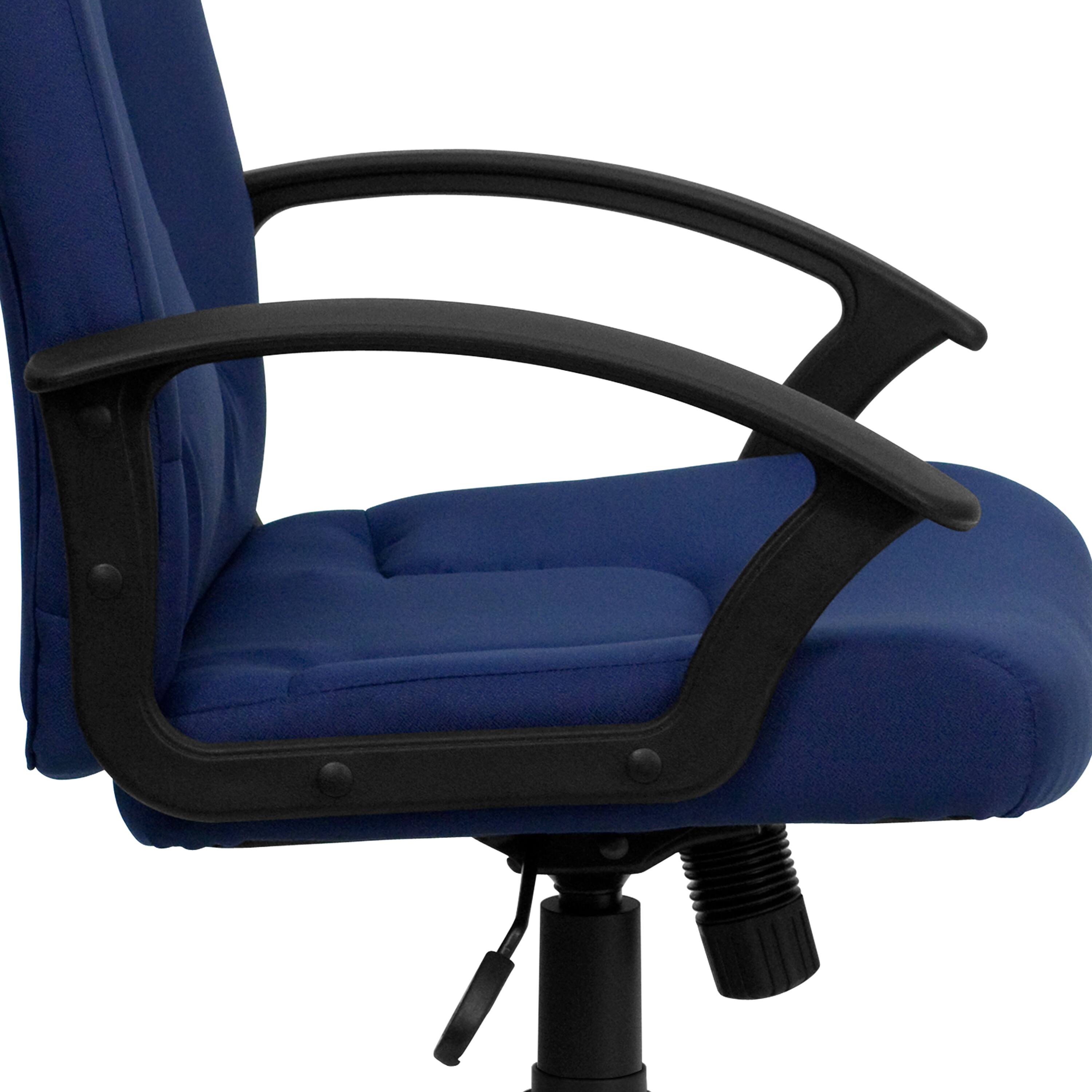 Alt View 8. Emma + Oliver - Mid-Back Fabric Executive Swivel Office Chair with Nylon Arms - Navy.