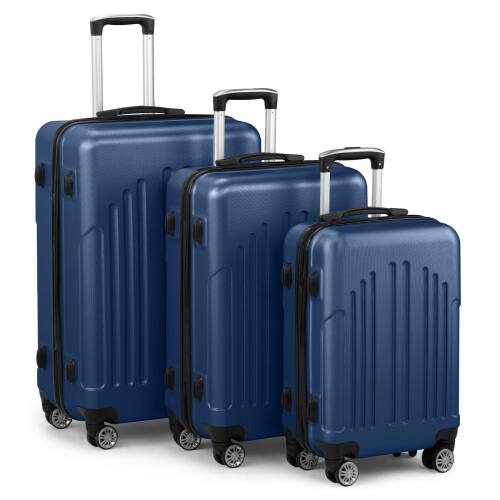 Alt View 1. Winado - 20"24"28" Trolley Case 3-Piece ABS Hardside Luggage Suitcase Set with Spinner Wheels & TSA Lock for Travel Business - Navy Blue.