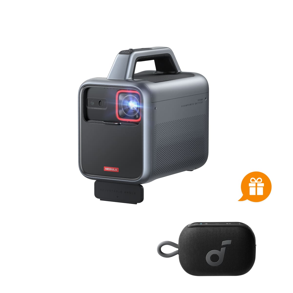 Nebula - Mars 3 Outdoor Portable Projector with Select 4 Go Bluetooth Speaker - Black